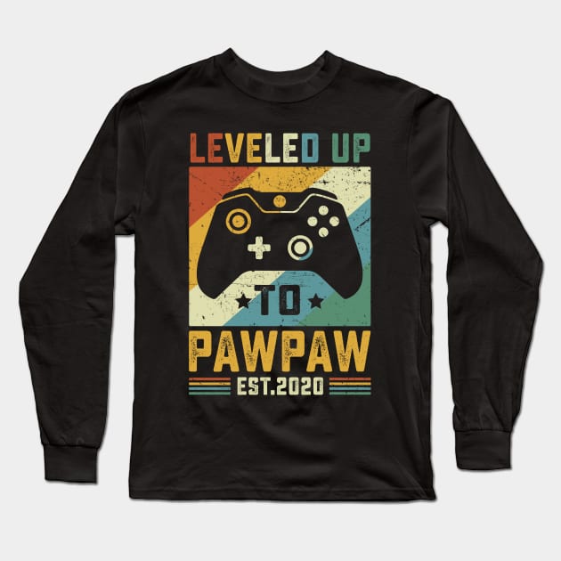 Vintage Leveled Up To Pawpaw Est.2020 Long Sleeve T-Shirt by wendieblackshear06515